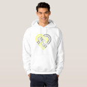 Geweven hart demigender Pride vlag Geel Grijs Hoodie (Voorkant volledig)