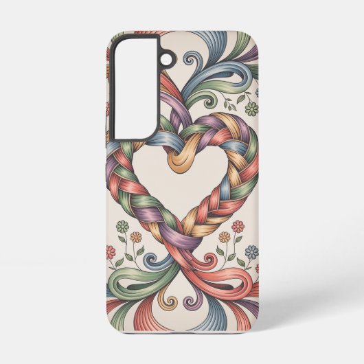 Geweven Hart - Folk Art Ribbons Samsung Galaxy Hoesje (Achterkant)