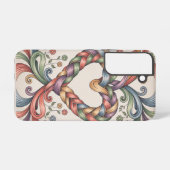 Geweven Hart - Folk Art Ribbons Samsung Galaxy Hoesje (Achterkant horizontaal)
