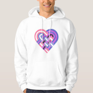 Geweven Hart Genderfluid Pride Vlag Roze Blauw Hoodie