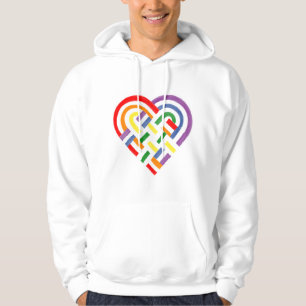 Geweven Hart LGBTQ+ Regenboog Pride Vlag Hoodie