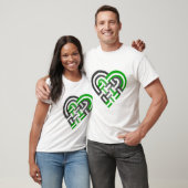 Geweven hart Neutrois Pride Vlag Groen Zwart Wit T-shirt (Unisex)