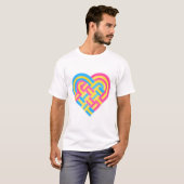Geweven Hart Panseksueel Pan Pride Vlag Roze Geel T-shirt (Voorkant volledig)