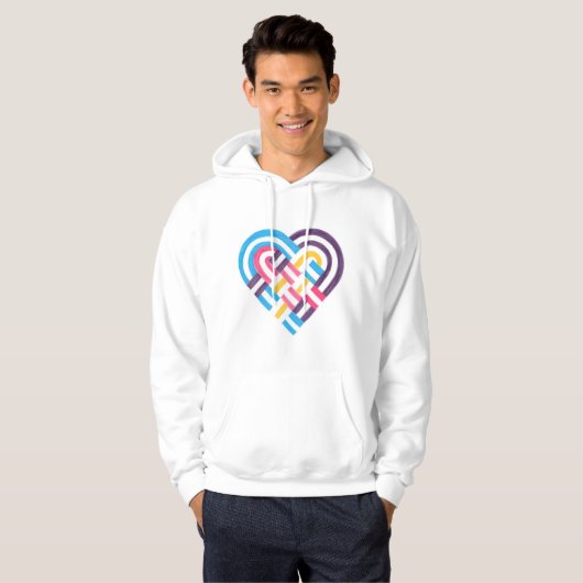 Geweven hart Polyamory Pride vlag 2022 Hoodie (Voorkant volledig)