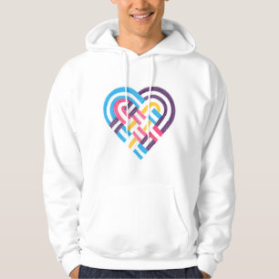 Geweven hart Polyamory Pride vlag 2022 Hoodie