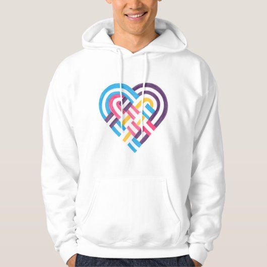 Geweven hart Polyamory Pride vlag 2022 Hoodie (Voorkant)