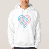 Geweven hart Trans Transgender Pride vlag Roze Bla Hoodie (Voorkant)