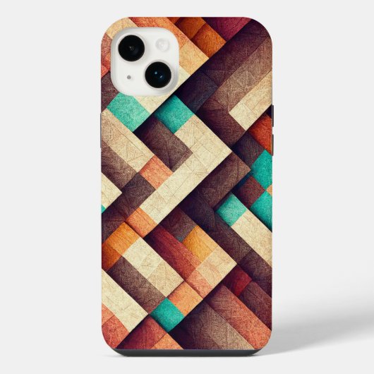 Geweven hout Abstract iPhone Hoesje (Achterkant)
