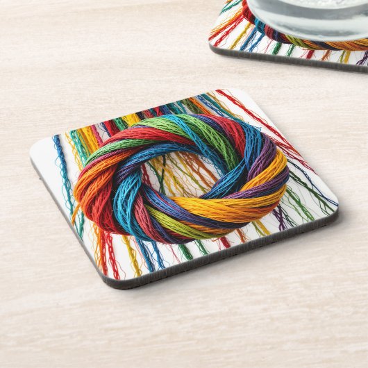 Geweven in eenheid bier onderzetter (Linkerzijde)