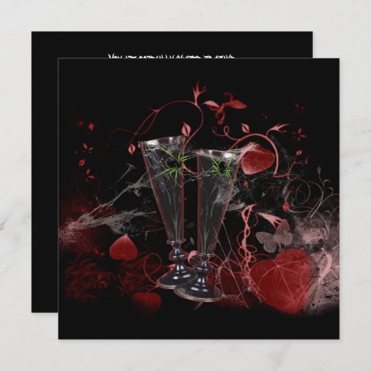 Geweven in Eternity Gothic Spider Wedding Invites Kaart (Voorkant / Achterkant)