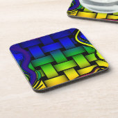 Geweven kleuren bier onderzetter (Linkerzijde)