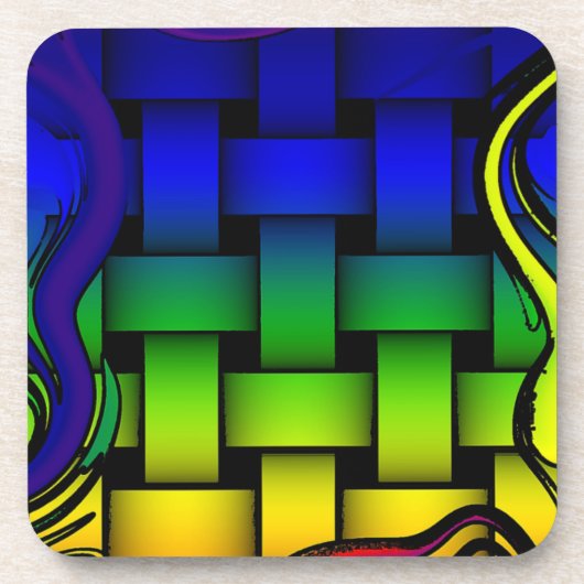 Geweven kleuren bier onderzetter (Voorkant)