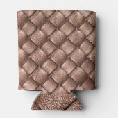 Geweven leer, bronzen kleur achtergrond. blikjeskoeler (Achterkant)