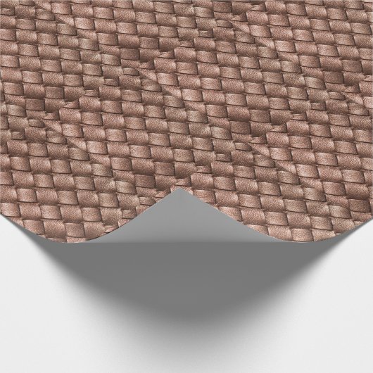 Geweven leer, bronzen kleur achtergrond. cadeaupapier (Hoek)