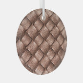 Geweven leer, bronzen kleur achtergrond. glas ornament (Voorkant Rechts)