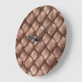 Geweven leer, bronzen kleur achtergrond. grote klok (Hoek)