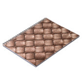 Geweven leer, bronzen kleur achtergrond. notitieboek (Linkerzijde)