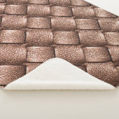 Geweven leer, bronzen kleur achtergrond. sherpa deken (3/4)