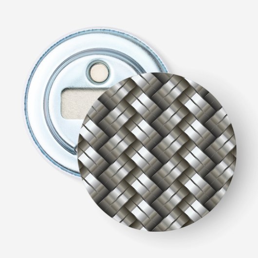 Geweven metalen patroon button flesopener (Voorkant)