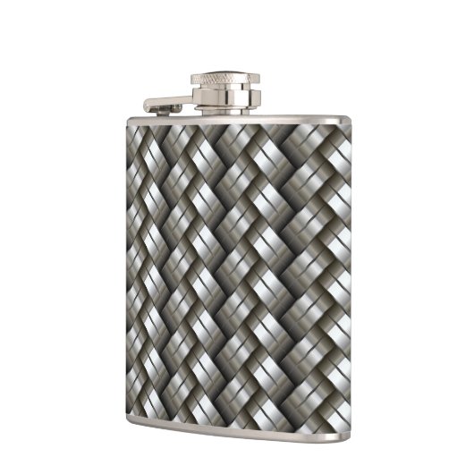 Geweven metalen patroon heupfles (Links)