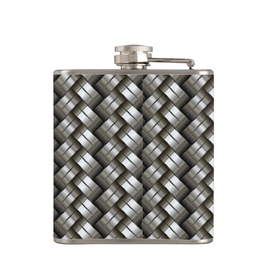 Geweven metalen patroon heupfles (Achterkant)