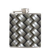 Geweven metalen patroon heupfles (Voorkant)