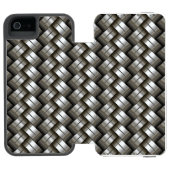 Geweven metalen patroon incipio iPhone portemonnee hoesje (Agenda Open)