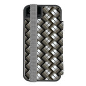 Geweven metalen patroon incipio iPhone portemonnee hoesje (Agenda Achterkant)