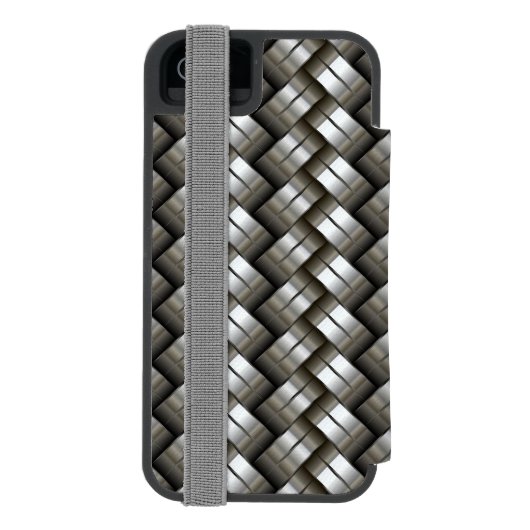 Geweven metalen patroon incipio iPhone portemonnee hoesje (Agenda Achterkant)