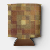 Geweven monochroom bruin tartan plaid. blikjeskoeler (Voorkant)