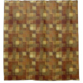 Geweven monochroom bruin tartan plaid. douchegordijn (Voorkant)