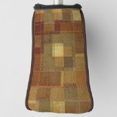 Geweven monochroom bruin tartan plaid. golfheadcover (Draai 90)