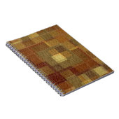 Geweven monochroom bruin tartan plaid. notitieboek (Rechterzijde)