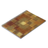 Geweven monochroom bruin tartan plaid. notitieboek (Linkerzijde)