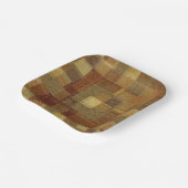 Geweven monochroom bruin tartan plaid. papieren bordje (Gebogen)