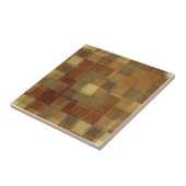 Geweven monochroom bruin tartan plaid. tegeltje (Zijkant)