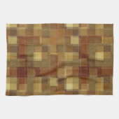 Geweven monochroom bruin tartan plaid. theedoek (Horizontaal)