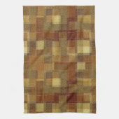 Geweven monochroom bruin tartan plaid. theedoek (Verticaal)