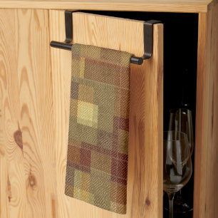 Geweven monochroom bruin tartan plaid. theedoek