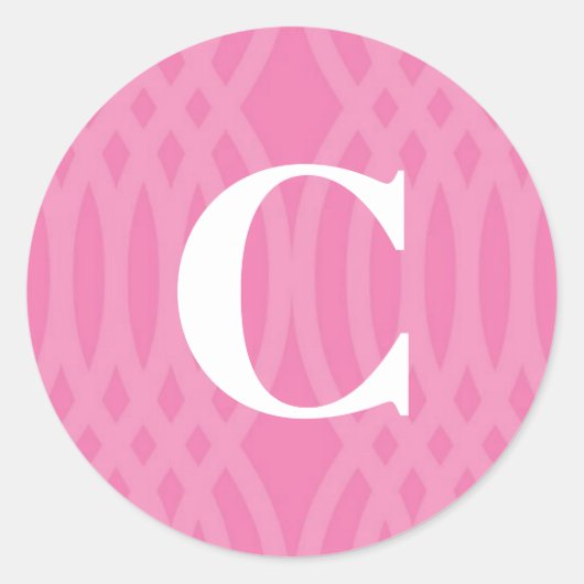 geweven monogram - letter C Ronde Sticker (Voorkant)