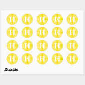  geweven monogram - letter H Ronde Sticker (Vel)