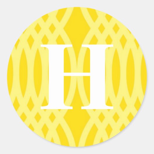  geweven monogram - letter H Ronde Sticker (Voorkant)