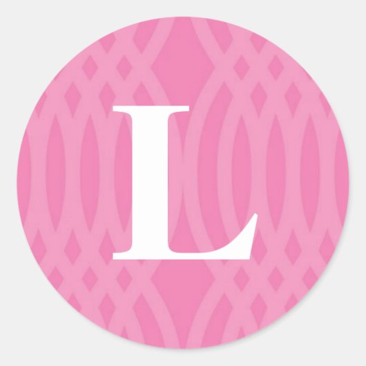 geweven monogram - letter L Ronde Sticker (Voorkant)