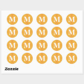  geweven monogram - letter M Ronde Sticker (Vel)