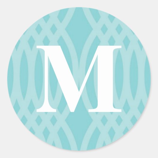 geweven monogram - letter M Ronde Sticker (Voorkant)