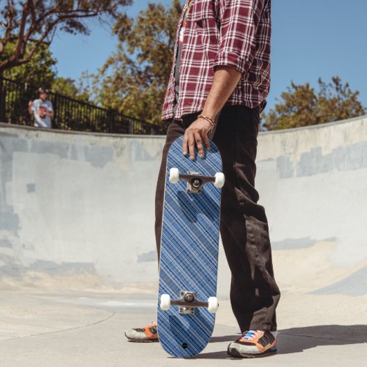 Geweven ontwerp in blauw HAMbWG-skateboard Persoonlijk Skateboard (Buiten 2)