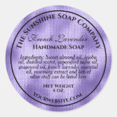  geweven paarse foliesap ronde sticker (Voorkant)