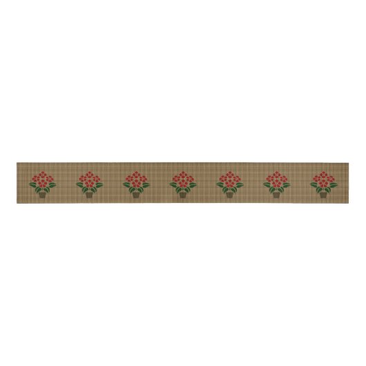 geweven poinsetta grosgrain lint (Voorkant)