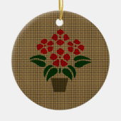 geweven poinsetta keramisch ornament (Voorkant)
