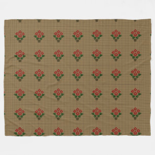 Geweven Poinsettia Fleece Deken